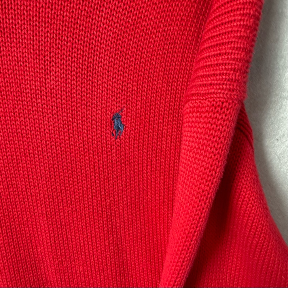 Vintage Polo Ralph Lauren Sweater Mens XL Red Chunky Knit Preppy Holiday Office - Picture 4 of 8